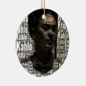 Frida Kahlo Lettering Portrait Keramik Ornament (Rechts)