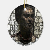 Frida Kahlo Lettering Portrait Keramik Ornament (Links)