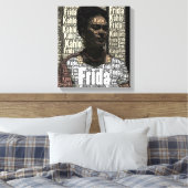 Frida Kahlo Lettering Portrait Leinwanddruck (Insitu (Schlafzimmer))