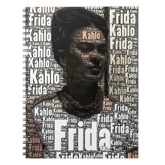 Frida Kahlo Lettering Portrait Notizblock (Vorderseite)
