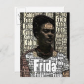 Frida Kahlo Lettering Portrait Postkarte (Vorne/Hinten)