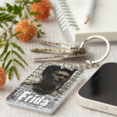 Frida Kahlo Lettering Portrait Schlüsselanhänger (Vorderseite rechts)