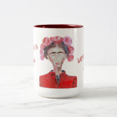Frida Kahlo Liebe Sie Mama Weiß und Rot Gesichtslo Zweifarbige Tasse (Mittel)