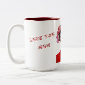 Frida Kahlo Liebe Sie Mama Weiß und Rot Gesichtslo Zweifarbige Tasse (Links)