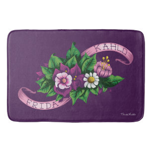 Frida Kahlo lila Blumenblumenstrauß Badematte