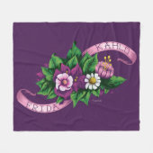 Frida Kahlo | lila Blumenblumenstrauß Fleecedecke (Vorderseite (Horizontal))