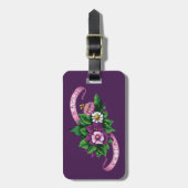 Frida Kahlo | lila Blumenblumenstrauß Gepäckanhänger (Vorderseite vertikal)