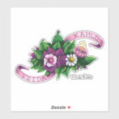 Frida Kahlo | Lila Blumenstrauß Aufkleber (Blatt)