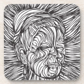 Frida Kahlo Lines Portrait Getränkeuntersetzer (Vorderseite)