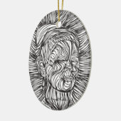 Frida Kahlo Lines Portrait Keramikornament (Links)