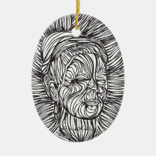Frida Kahlo Lines Portrait Keramikornament