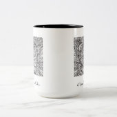 Frida Kahlo Lines Portrait Zweifarbige Tasse (Mittel)