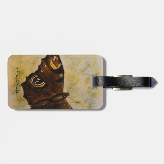 Frida Kahlo malte Schmetterling Gepäckanhänger (Rückseite horizontal)