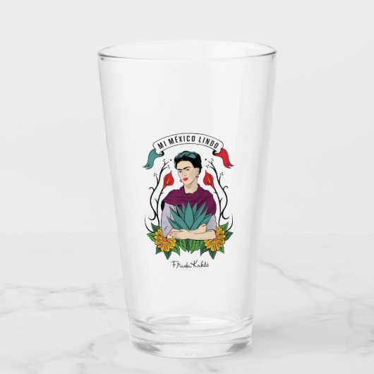 Frida Kahlo | Mein schönes Mexiko Glas (Vorderseite)