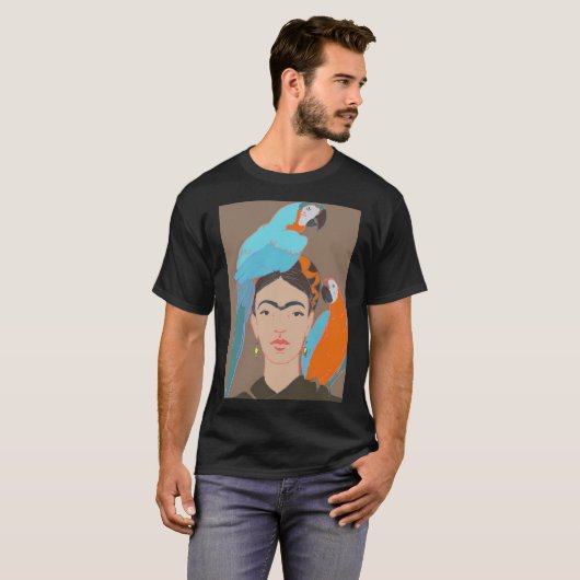 FRIDA KAHLO Mexican Feminist portrait Art poster A T-Shirt (Vorne ganz)