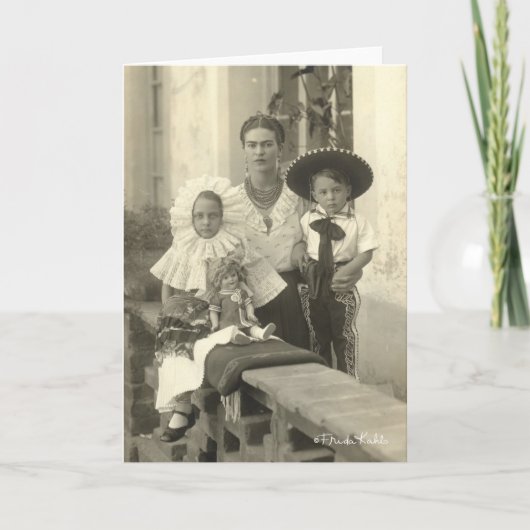 Frida Kahlo mit Kindern Karte (Vorderseite)