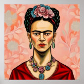 Frida Kahlo Modell mit Blume im Haar Poster (Vorne)