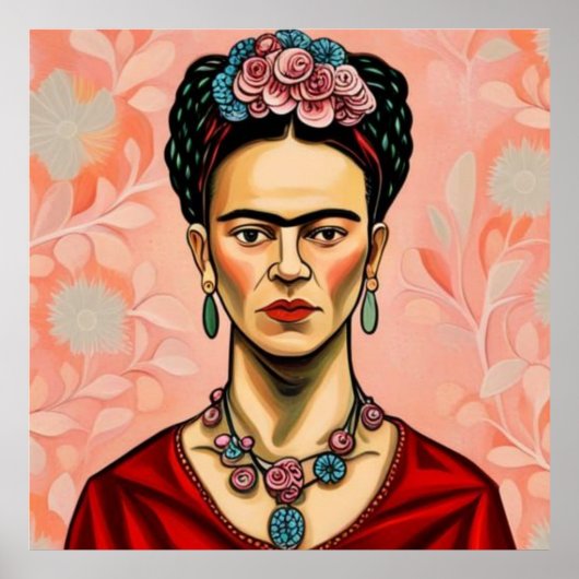 Frida Kahlo Modell mit Blume im Haar Poster (Vorne)