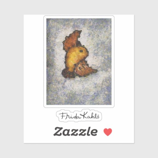 Frida Kahlo Monet-Style Bird Painting Aufkleber (Blatt)