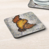 Frida Kahlo Monet-Style Bird Painting Getränkeuntersetzer (Linke Seite)