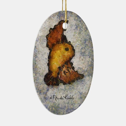 Frida Kahlo Monet-Style Bird Painting Keramikornament (Rechts)