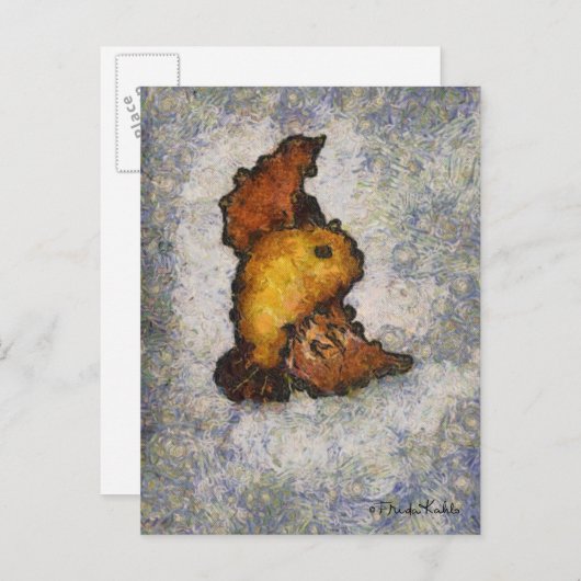 Frida Kahlo Monet-Style Bird Painting Postkarte (Vorne/Hinten)