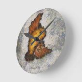 Frida Kahlo Monet-Style Bird Painting Runde Wanduhr (Winkel)