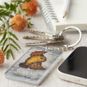 Frida Kahlo Monet-Style Bird Painting Schlüsselanhänger (Vorderseite rechts)