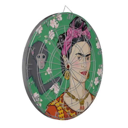 Frida Kahlo Monkey Graphic Dartscheibe (Vorderseite Links)