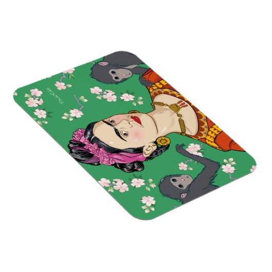Frida Kahlo Monkey Graphic Magnet (Rechte Seite)