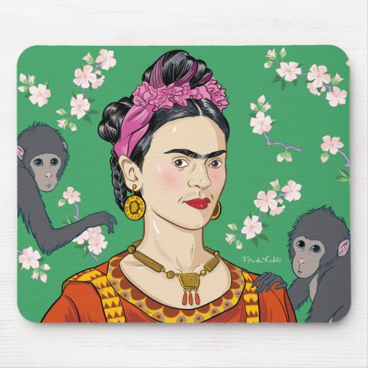 Frida Kahlo Monkey Graphic Mousepad (Vorne)