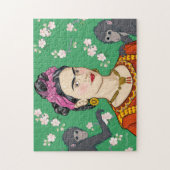 Frida Kahlo Monkey Graphic Puzzle (Vertikal)