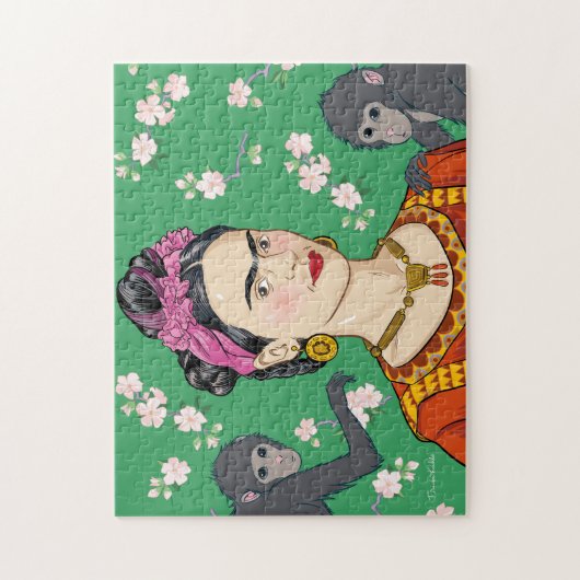 Frida Kahlo Monkey Graphic Puzzle (Vertikal)