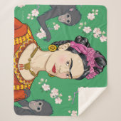 Frida Kahlo Monkey Graphic Sherpadecke (Vorderseite)