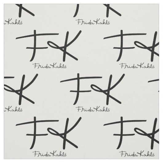 Frida Kahlo Monogram "FK" Signature Pattern Stoff (Muster)
