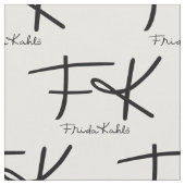 Frida Kahlo-Monogramm "FK"-Signaturmuster Stoff (Nahaufnahme)