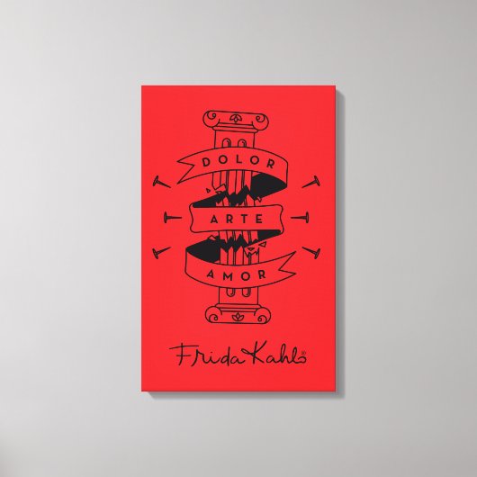 Frida Kahlo | Pain Art Liebe Leinwanddruck (Vorderseite)