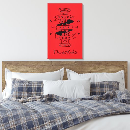 Frida Kahlo | Pain Art Liebe Leinwanddruck (Insitu (Schlafzimmer))