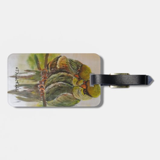 Frida Kahlo Painted Birds Gepäckanhänger (Rückseite horizontal)