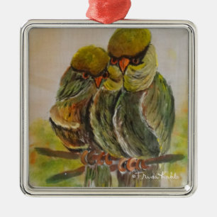 Frida Kahlo Painted Birds Ornament Aus Metall