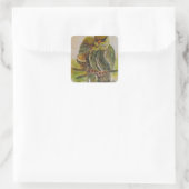 Frida Kahlo Painted Birds Quadratischer Aufkleber (Tasche)