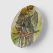 Frida Kahlo Painted Birds Runde Wanduhr (Winkel)