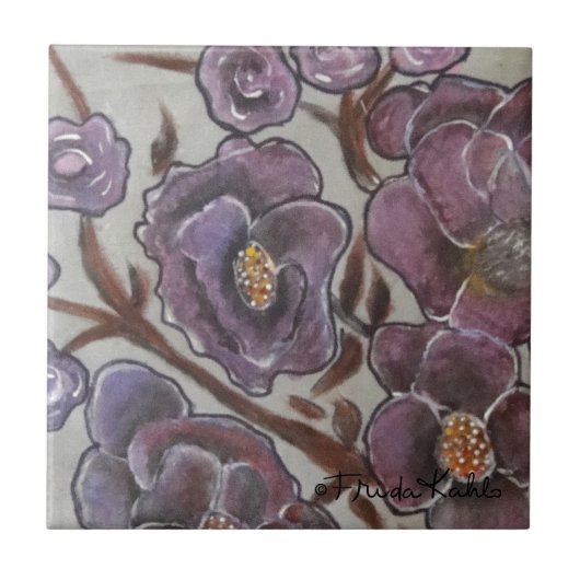 Frida Kahlo Painted Blume Fliese (Vorderseite)