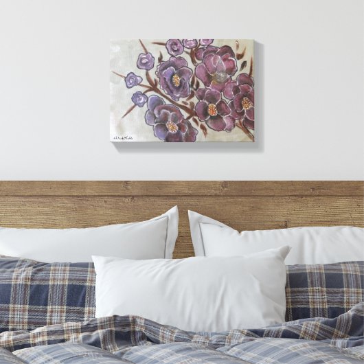 Frida Kahlo Painted Blume Leinwanddruck (Insitu (Schlafzimmer))