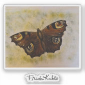 Frida Kahlo Painted Butterfly Aufkleber (Vorderseite)