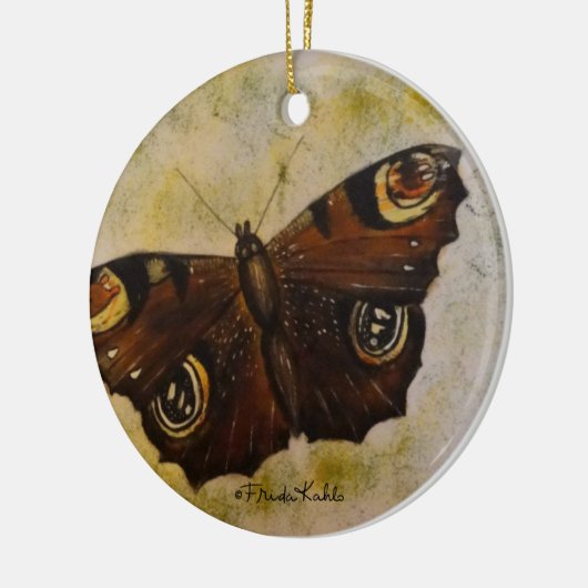Frida Kahlo Painted Butterfly Keramikornament (Links)