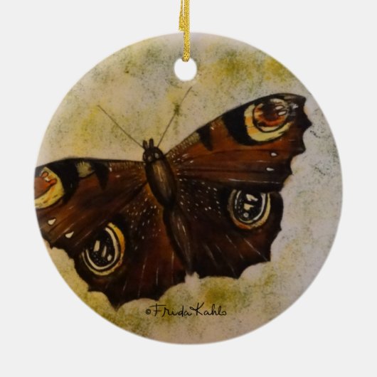 Frida Kahlo Painted Butterfly Keramikornament (Hinten)