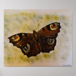 Frida Kahlo Painted Butterfly Poster