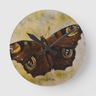 Frida Kahlo Painted Butterfly Runde Wanduhr