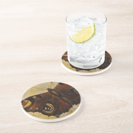 Frida Kahlo Painted Butterfly Sandstein Untersetzer (Seite)